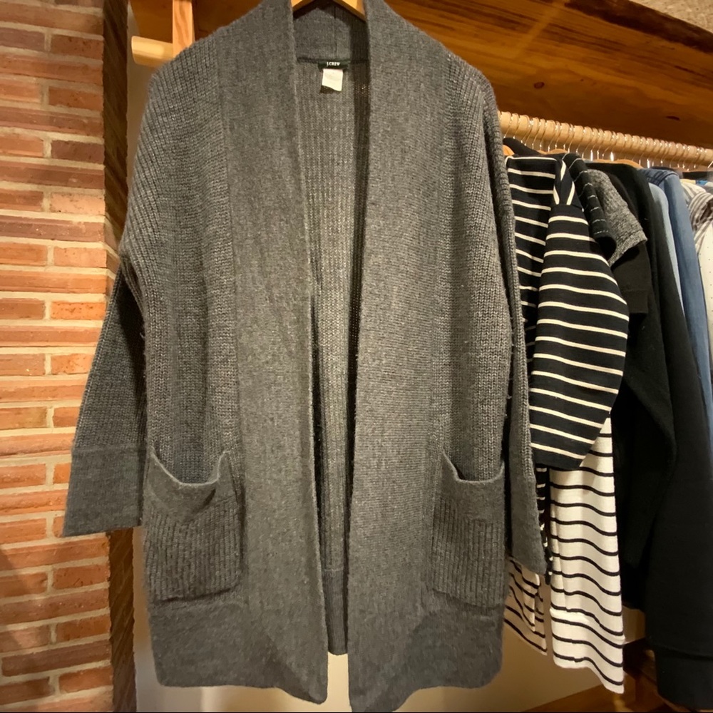 J. Crew Wool Alpaca Blend Open Front Cardigan
